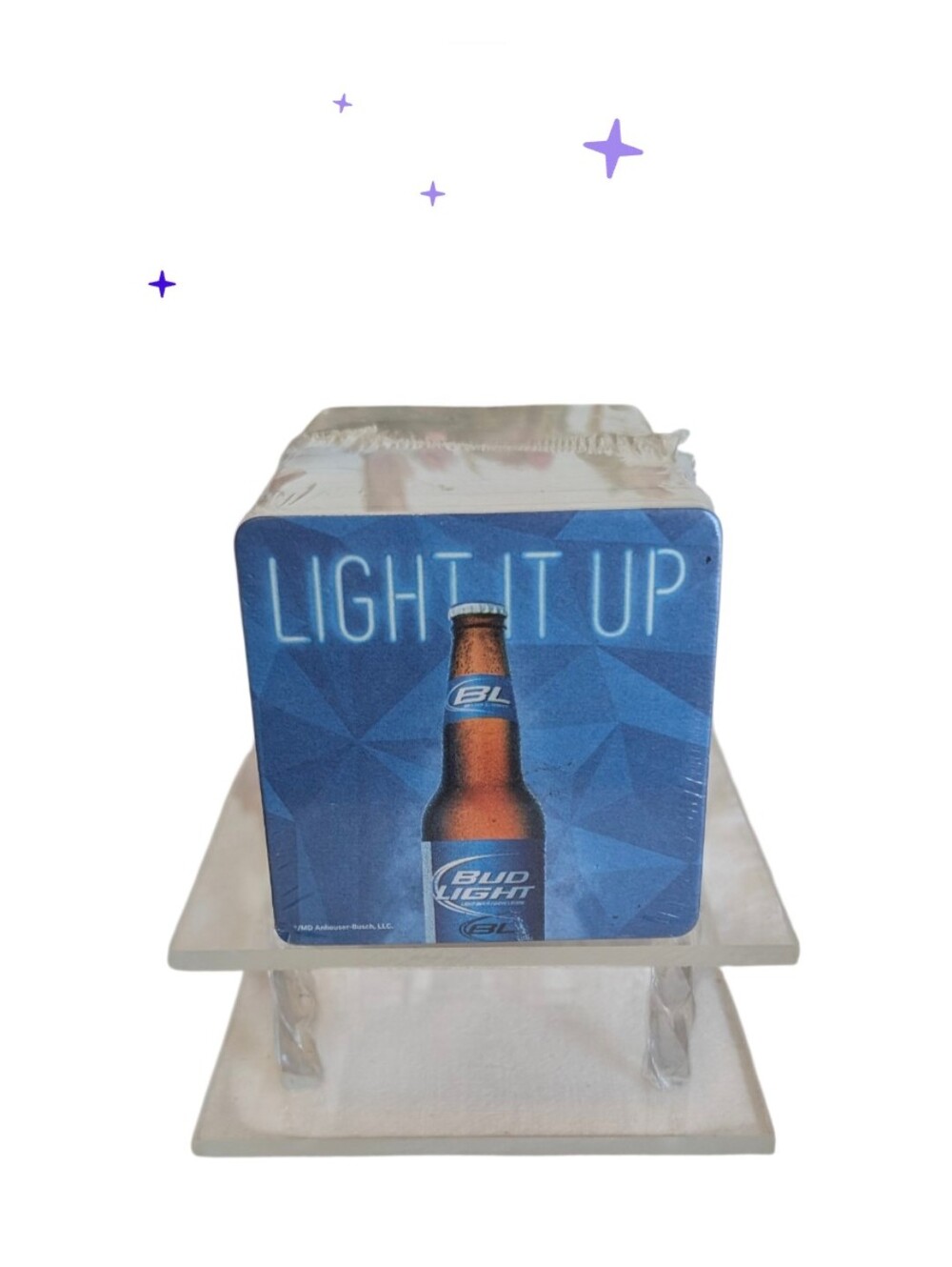Bud Light Bilingual Light It Up Vis À Fond Beer Coasters Sealed 125 Pack